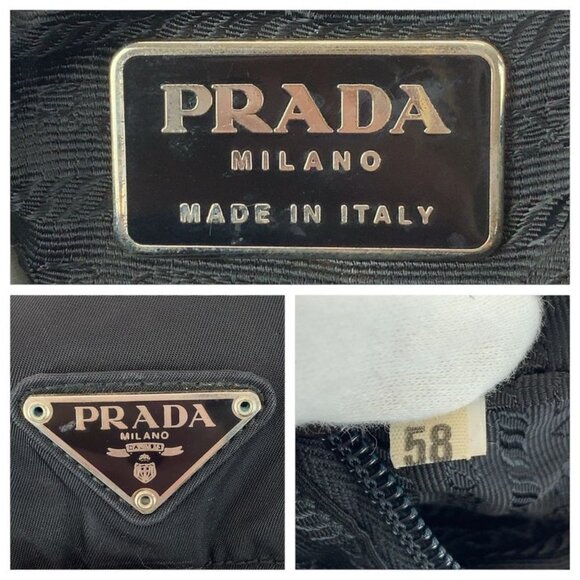 Prada Tessuto Triangle Logo Plate Black Silver Hardware Nylon Leather Backpack main image 7